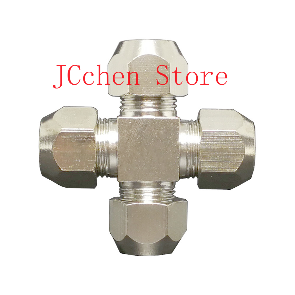 Compression Fitting Brass - Fit 6/8/10/12mm OD Buis Corss 4
