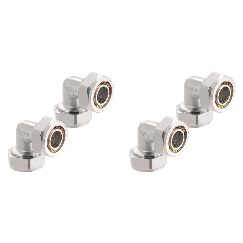 Compression Fitting Brass - 【FAMILY GATHERING】4PC 3/4 inch elleboogluchtleidingfittingen, messing-vernikkeld,