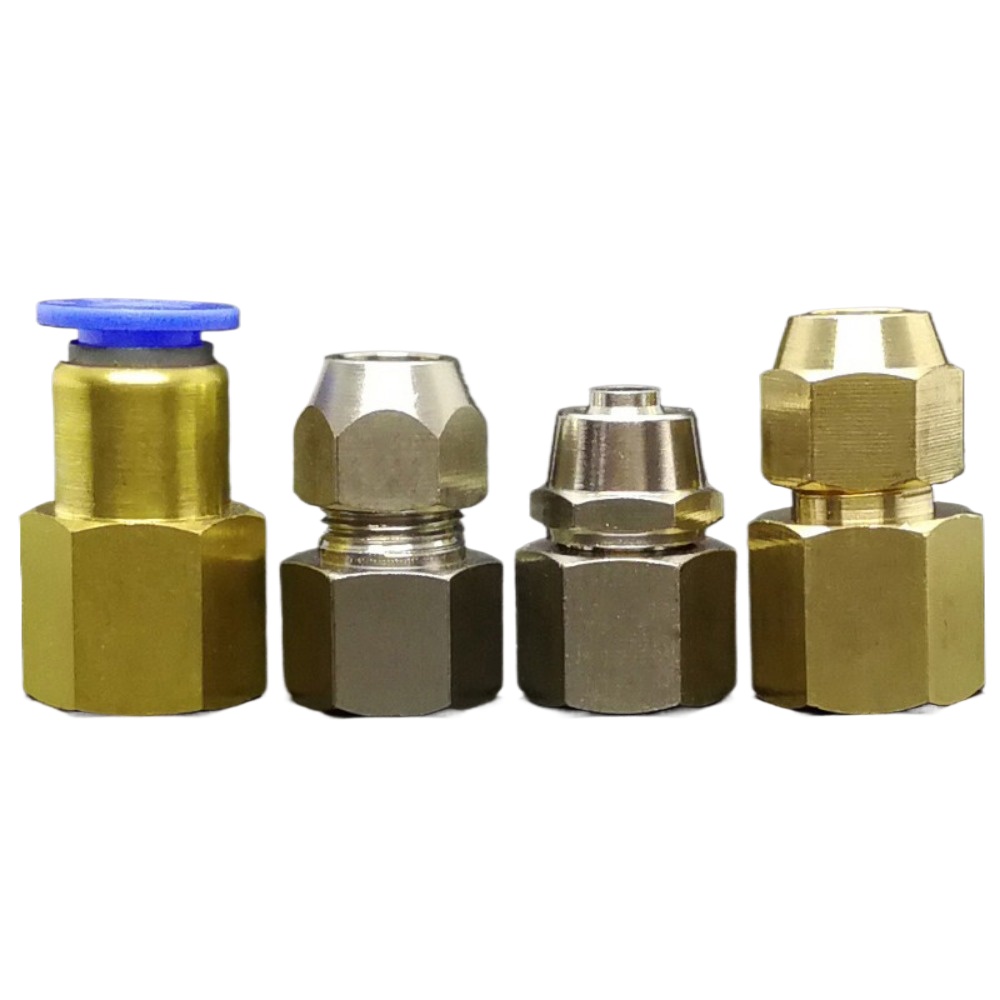 Compression Fitting Brass - M10/12/14/16/18/20 Metrische Vrouwelijke Push in Connect